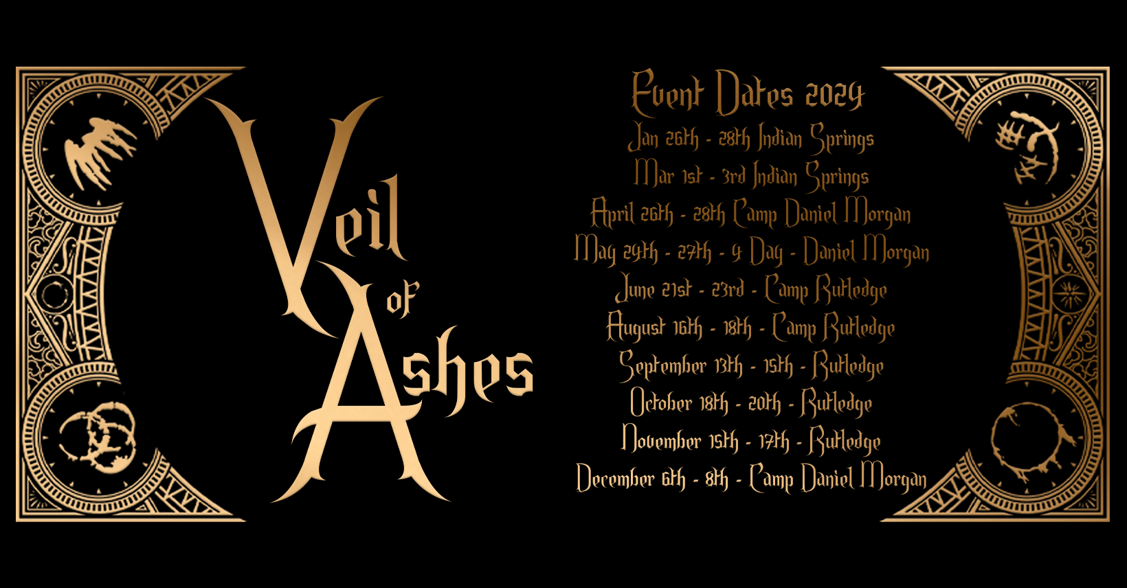 2024 Event Dates for Veil of Ashes